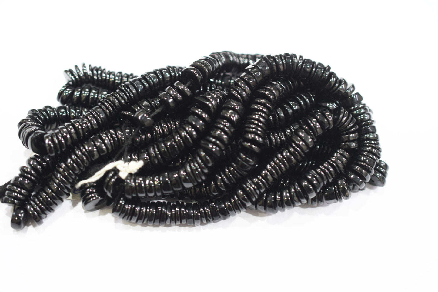 Natural Black Onyx Heishi Tyre Shape Beads , Sold By Strand , 6 - 14 mm , 16" ,  19846