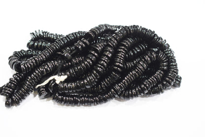 Natural Black Onyx Heishi Tyre Shape Beads , Sold By Strand , 6 - 14 mm , 16" ,  19846