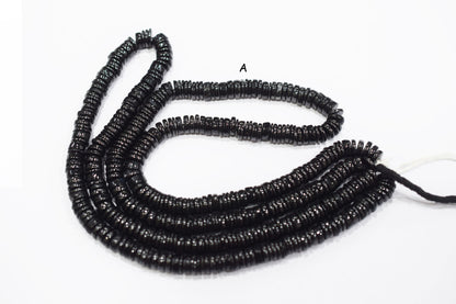 Natural Black Onyx Heishi Tyre Shape Beads , Sold By Strand , 6 - 14 mm , 16" ,  19846