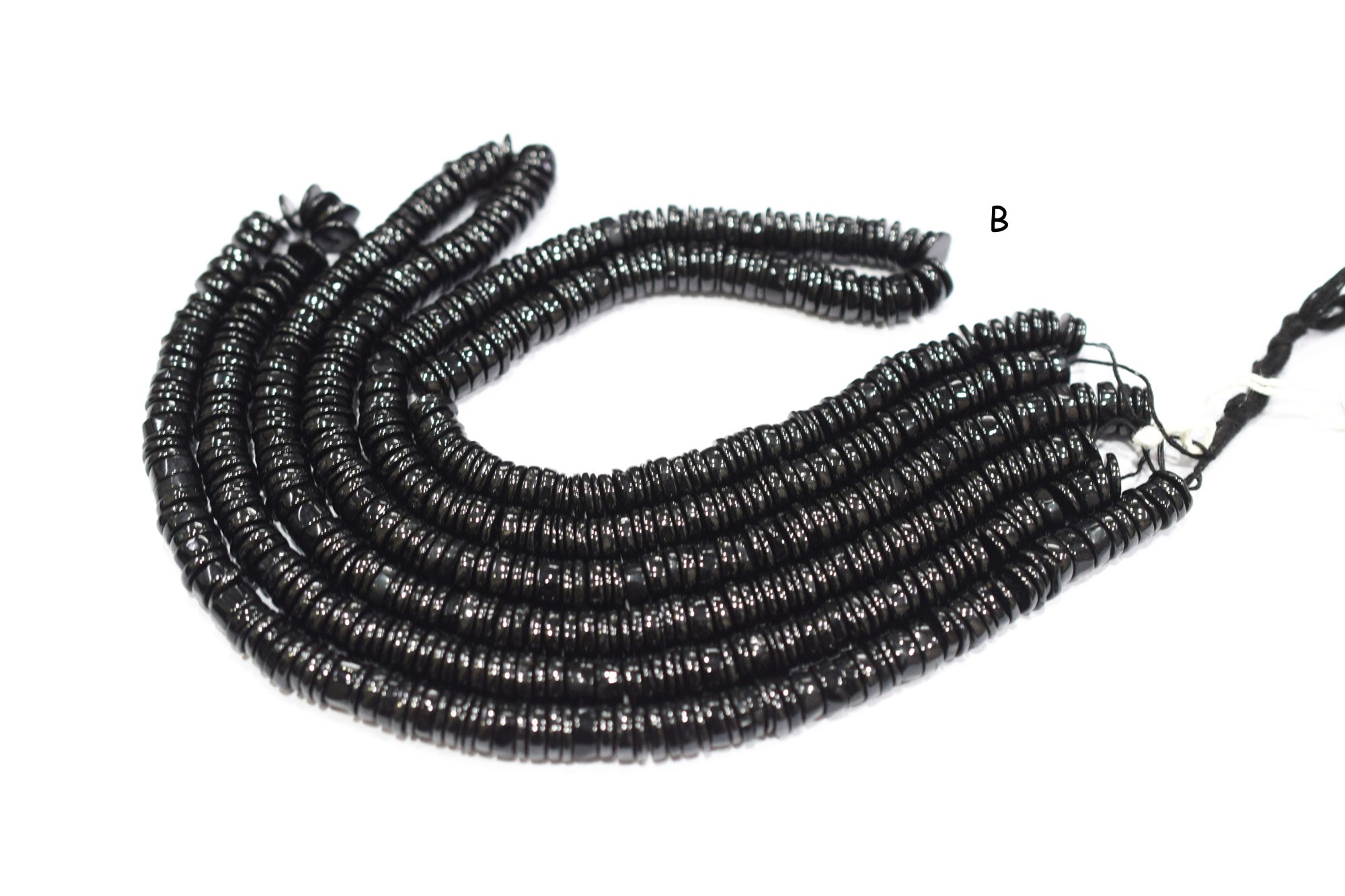 Natural Black Onyx Heishi Tyre Shape Beads , Sold By Strand , 6 - 14 mm , 16" ,  19846