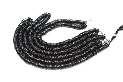Natural Black Onyx Heishi Tyre Shape Beads , Sold By Strand , 6 - 14 mm , 16" ,  19846