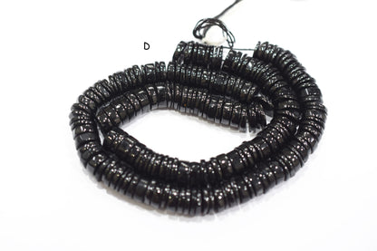 Natural Black Onyx Heishi Tyre Shape Beads , Sold By Strand , 6 - 14 mm , 16" ,  19846