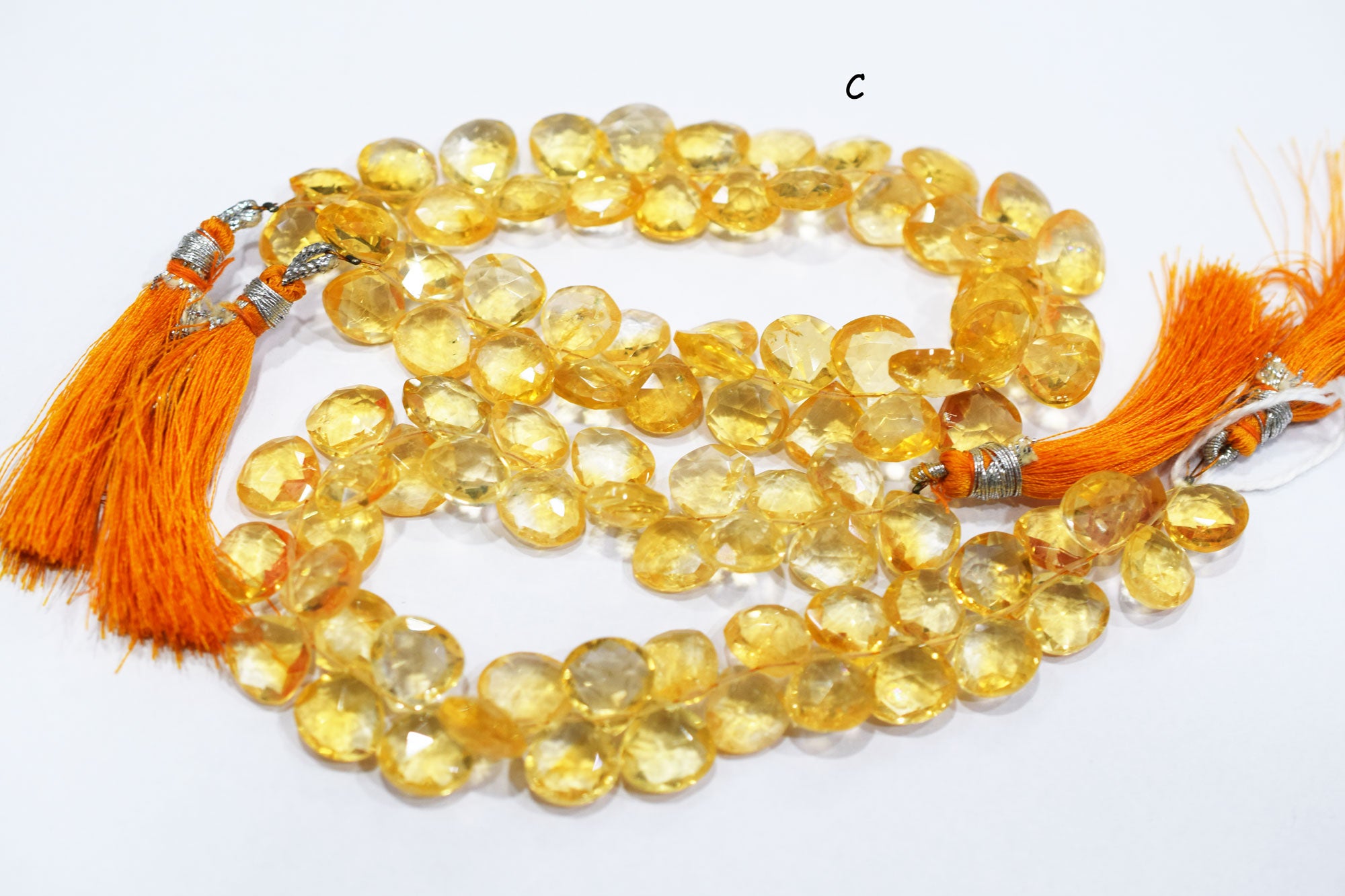 Natural Citrine Faceted Heart Shape Beads , Sold By Strand , 8.50x8.50 - 11x11 mm , 8" ,  19847