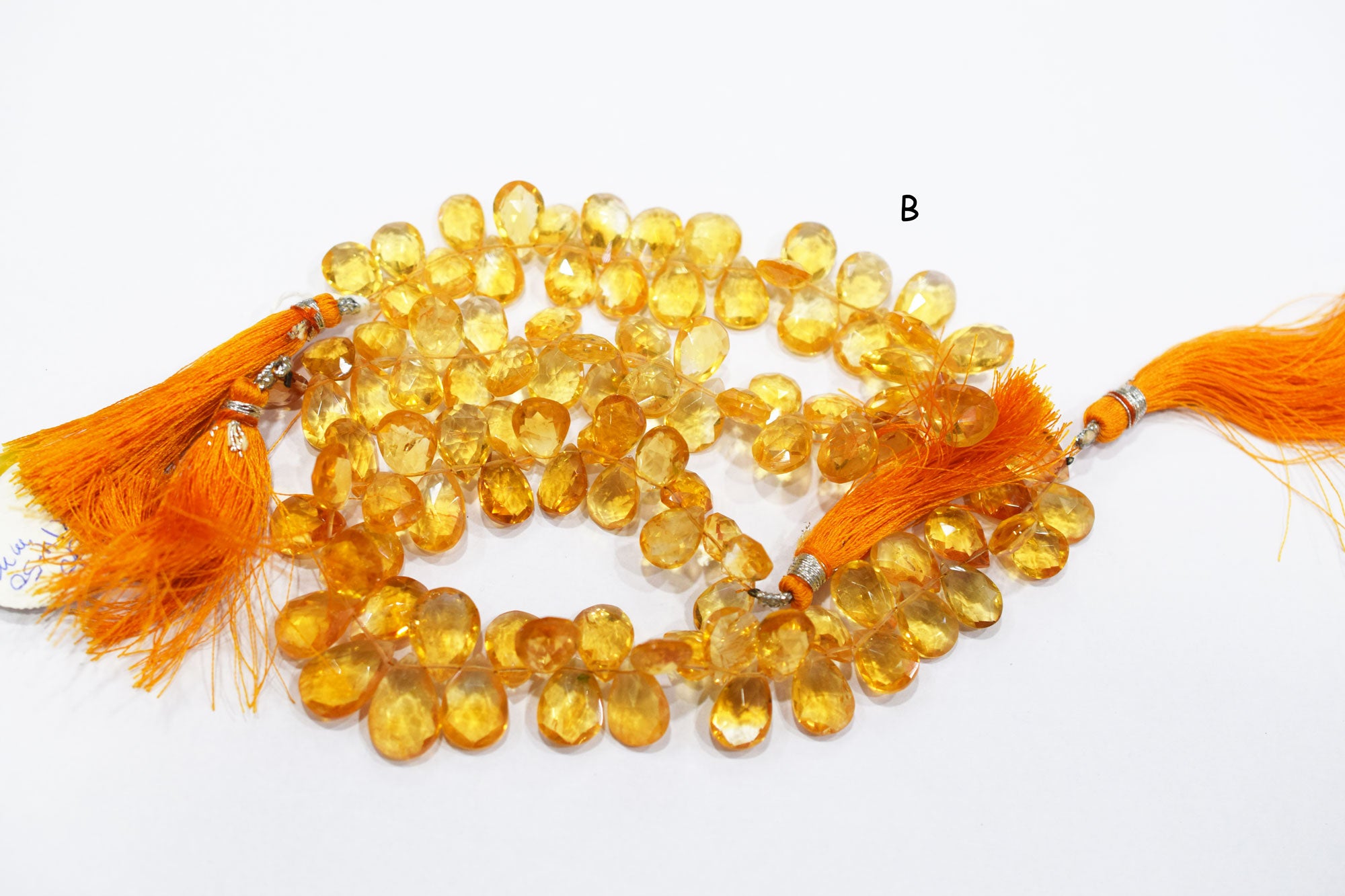 Natural Citrine Faceted Pear Shape Beads , Sold By Strand , 7x11 - 10x14.50 mm , 8" , 19850