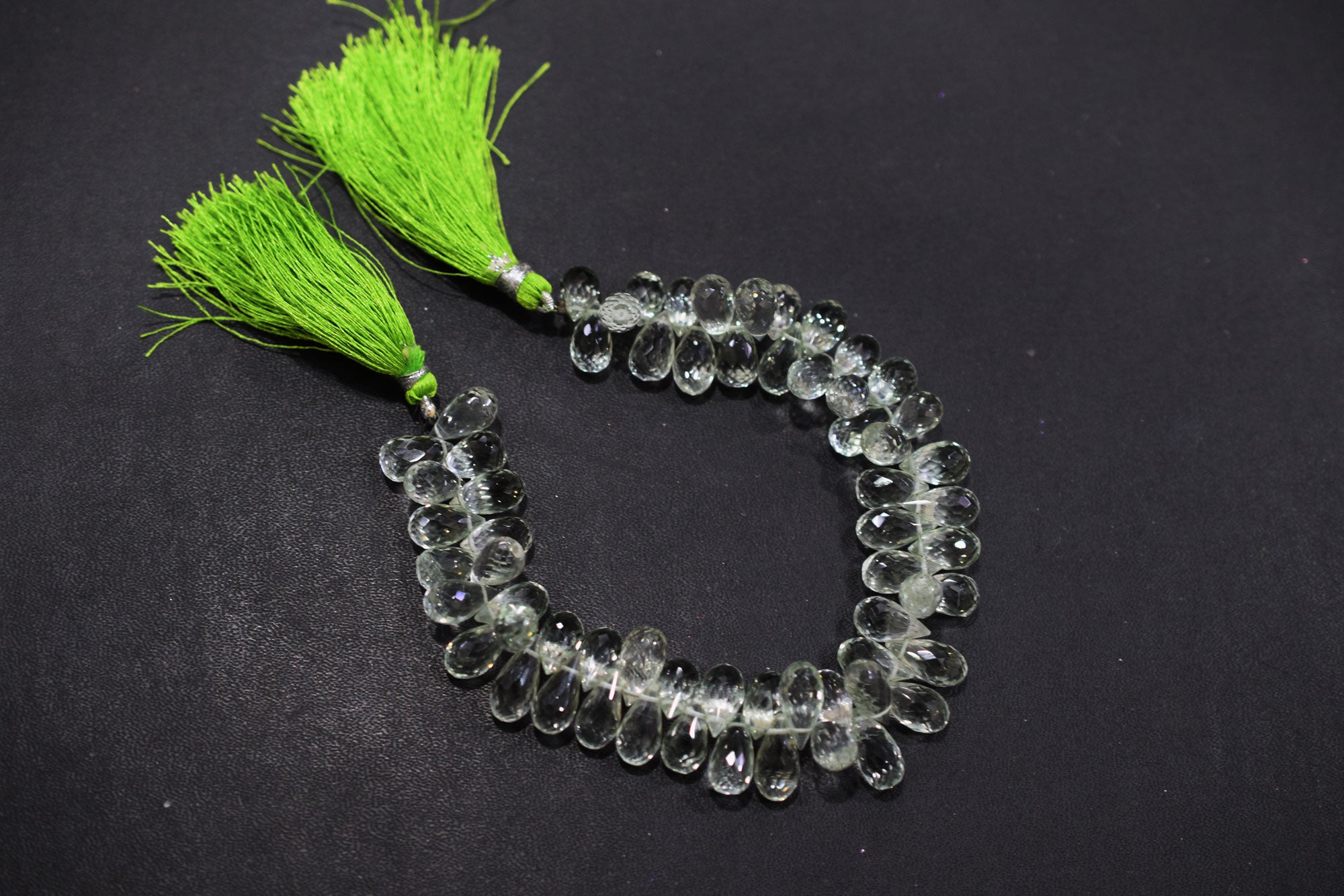 Natural Green Amethyst Tear Drops Shape Beads , Sold By Strand , 6.50x11 - 7x12.50 mm , 8" , 19851