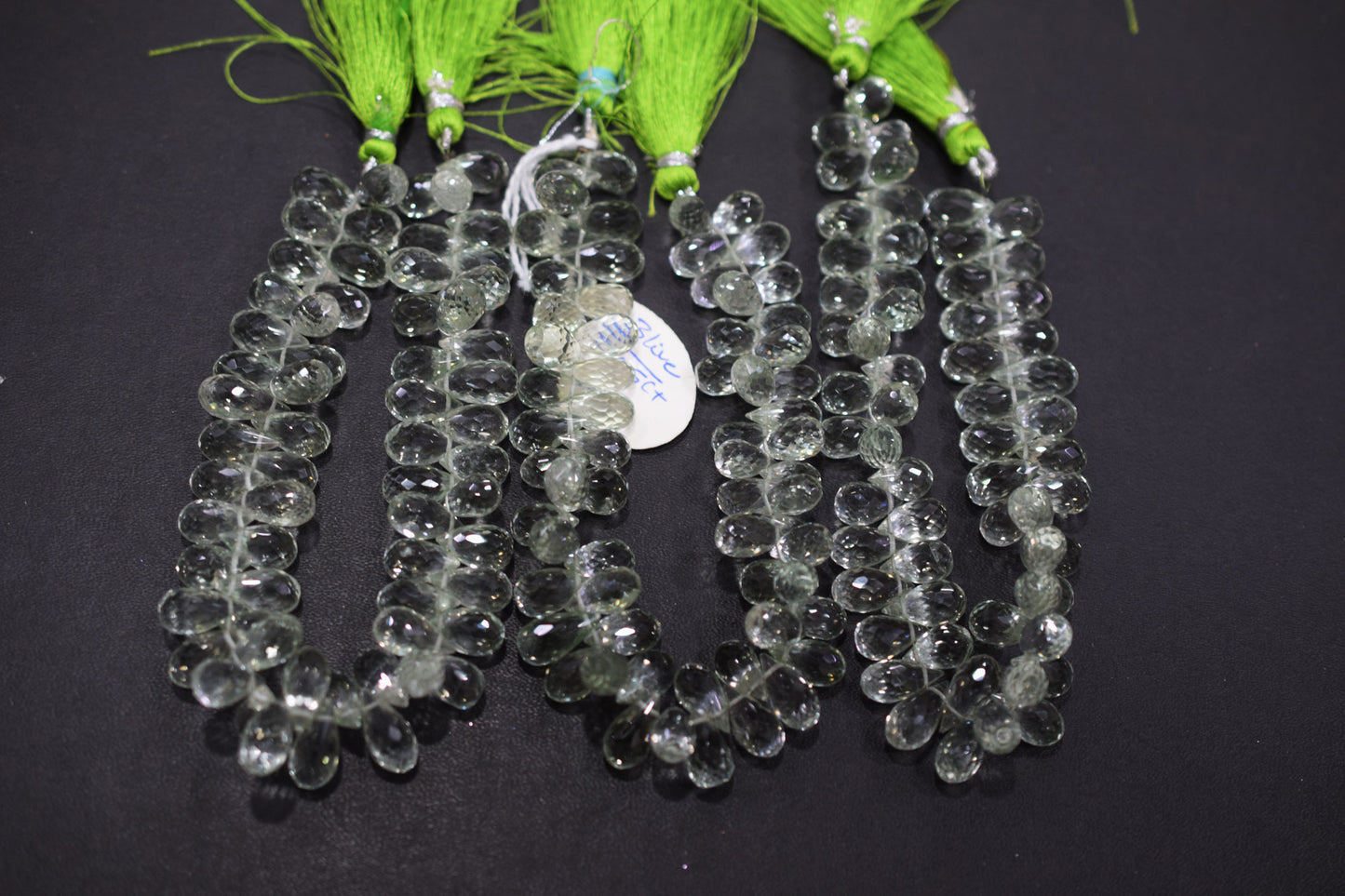 Natural Green Amethyst Tear Drops Shape Beads , Sold By Strand , 6.50x11 - 7x12.50 mm , 8" , 19851
