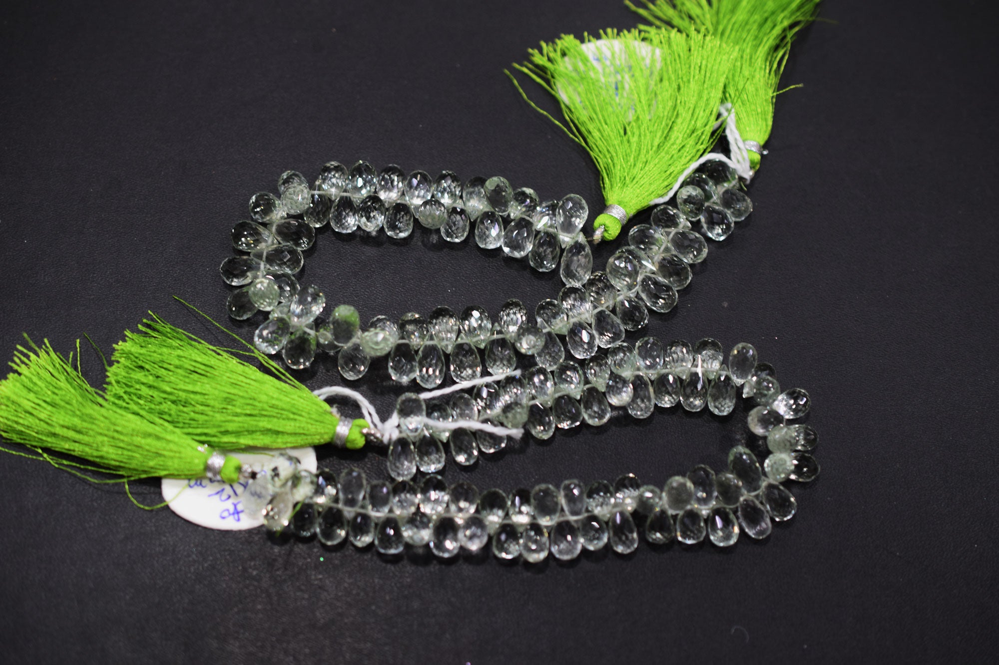 Natural Green Amethyst Tear Drops Shape Beads , Sold By Strand , 5x10 - 6x11 mm , 8" , 19852