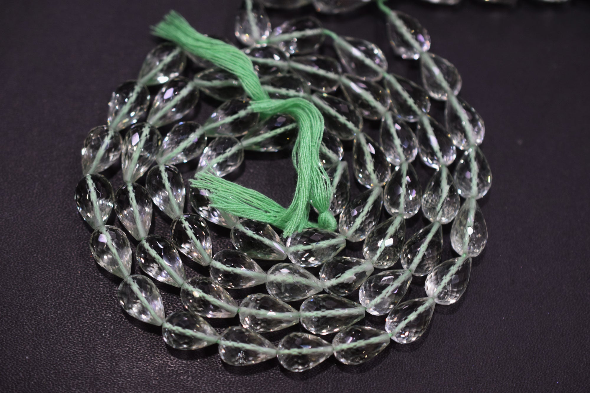 Natural Green Amethyst Straight Drill Tear Drops Shape Beads , Sold By Strand , 8x12 - 8.50x14 mm ,15" , 19853
