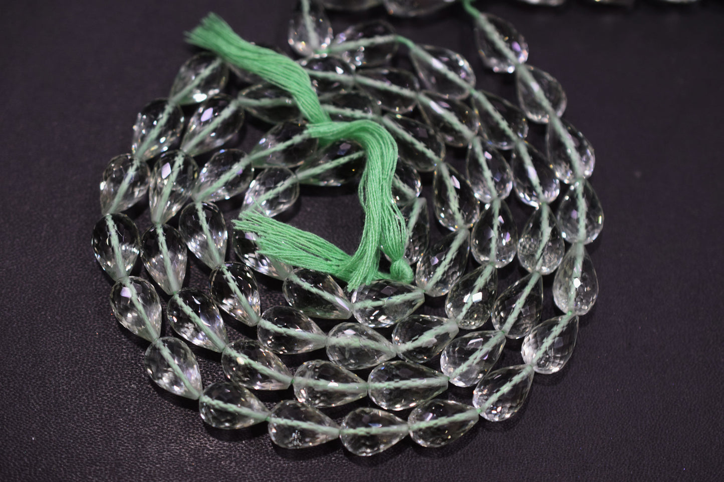 Natural Green Amethyst Straight Drill Tear Drops Shape Beads , Sold By Strand , 8x12 - 8.50x14 mm ,15" , 19853