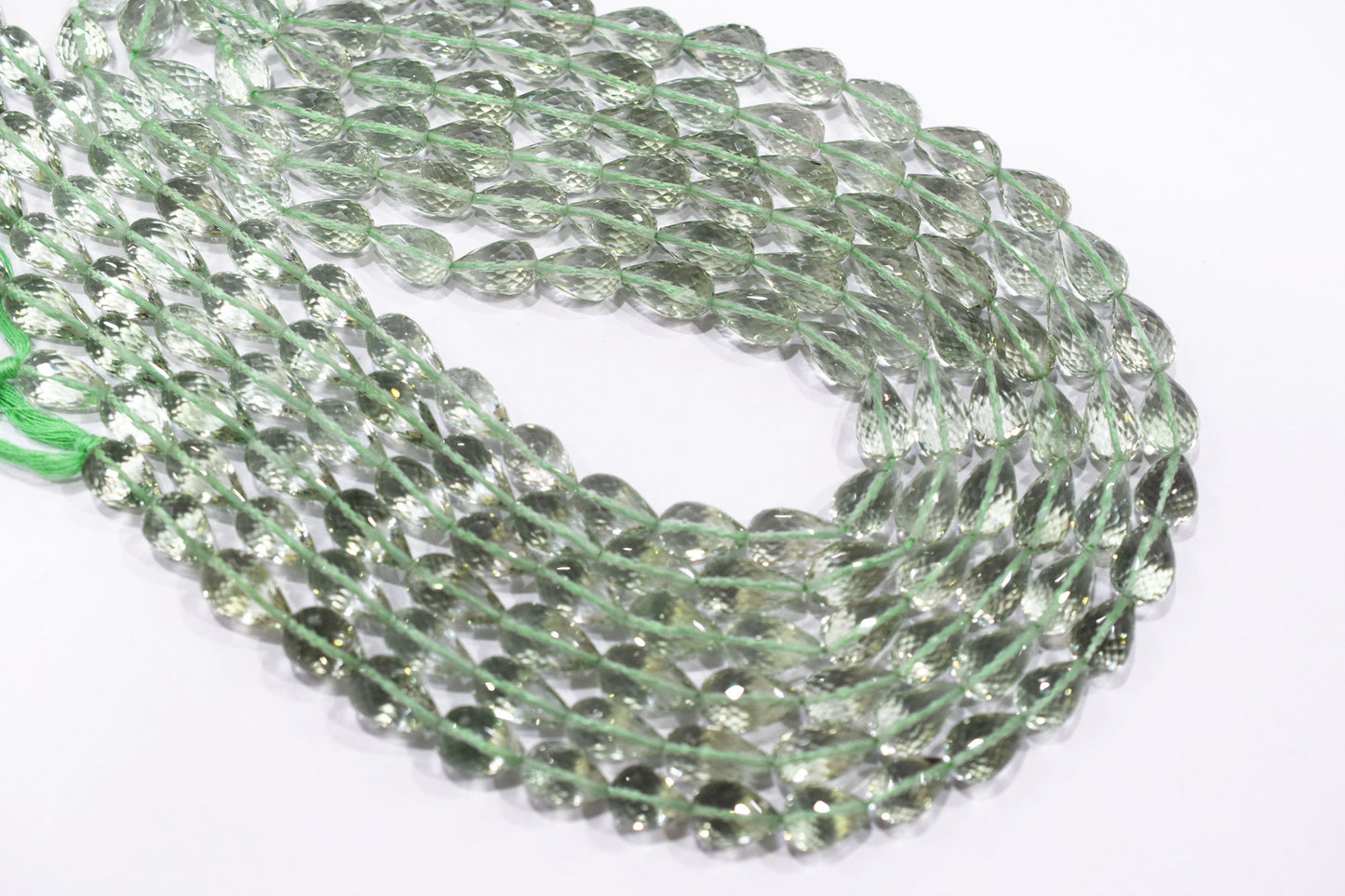 Natural Green Amethyst Straight Drill Tear Drops Shape Beads , Sold By Strand , 8x12 - 8.50x14 mm ,15" , 19853
