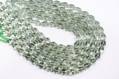Natural Green Amethyst Straight Drill Tear Drops Shape Beads , Sold By Strand , 8x12 - 8.50x14 mm ,15" , 19853