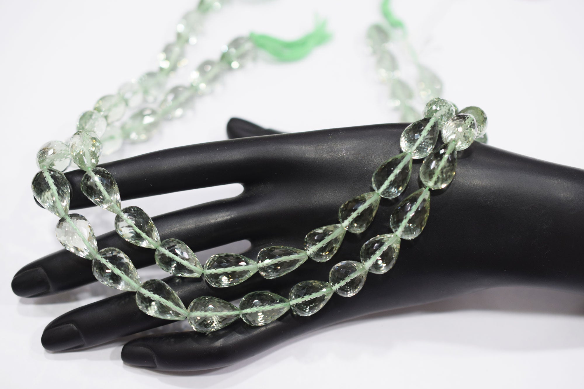 Natural Green Amethyst Straight Drill Tear Drops Shape Beads , Sold By Strand , 9x13.50 - 9.50x17 mm , 15", 19854