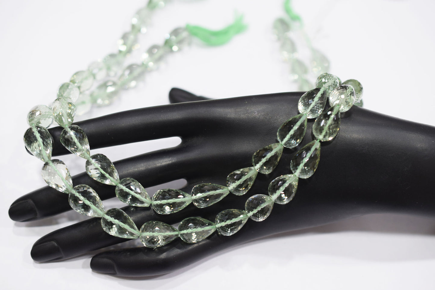 Natural Green Amethyst Straight Drill Tear Drops Shape Beads , Sold By Strand , 9x13.50 - 9.50x17 mm , 15", 19854