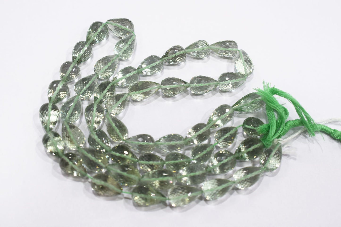 Natural Green Amethyst Straight Drill Tear Drops Shape Beads , Sold By Strand , 9x13.50 - 9.50x17 mm , 15", 19854