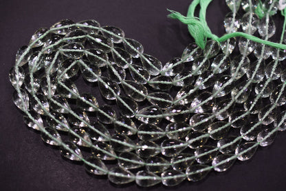 Natural Green Amethyst Straight Drill Tear Drops Shape Beads , Sold By Strand , 9x13.50 - 9.50x17 mm , 15", 19854