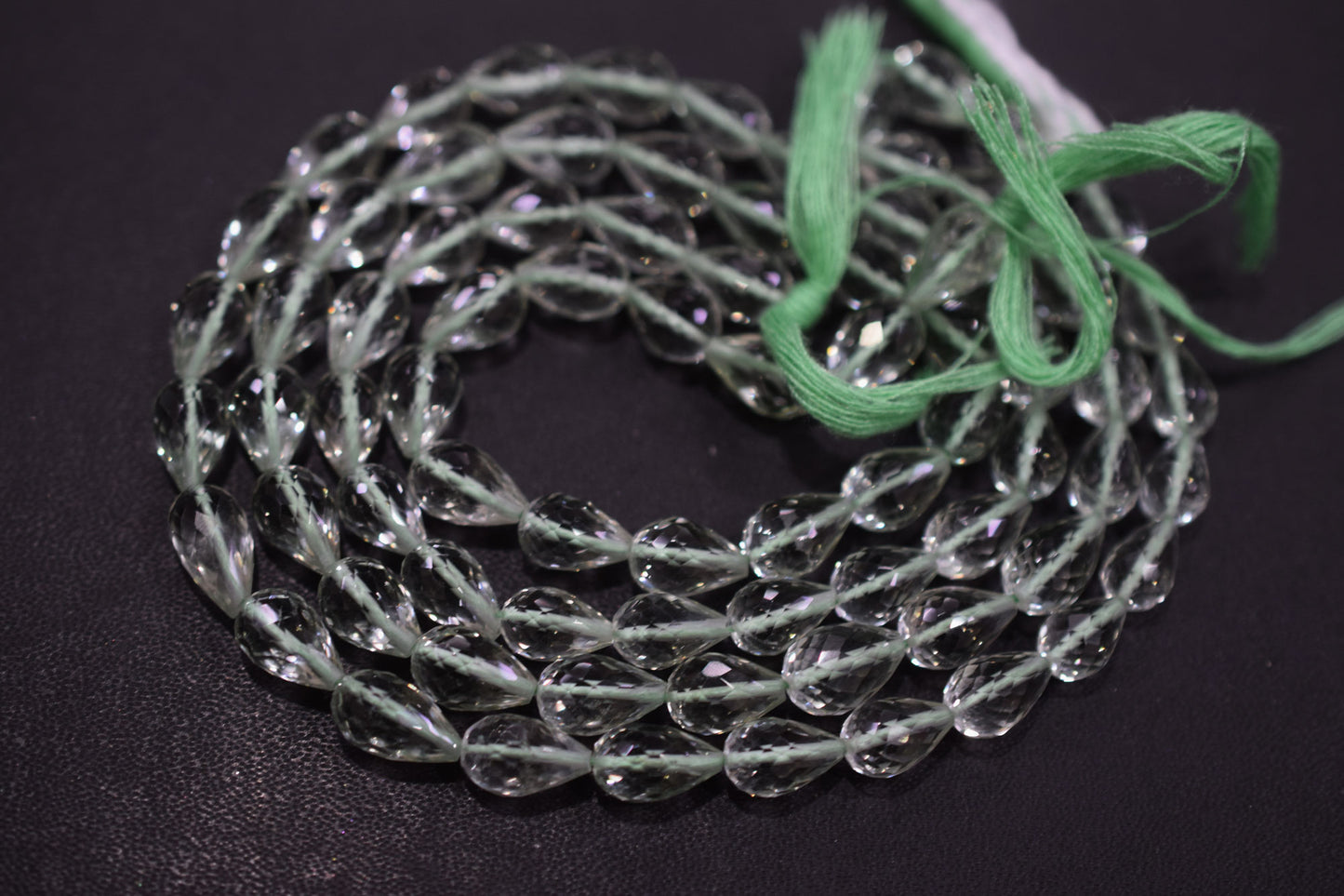 Natural Green Amethyst Straight Drill Tear Drops Shape Beads , Sold By Strand , 6x10 - 7.50x13 mm , 15", 19855