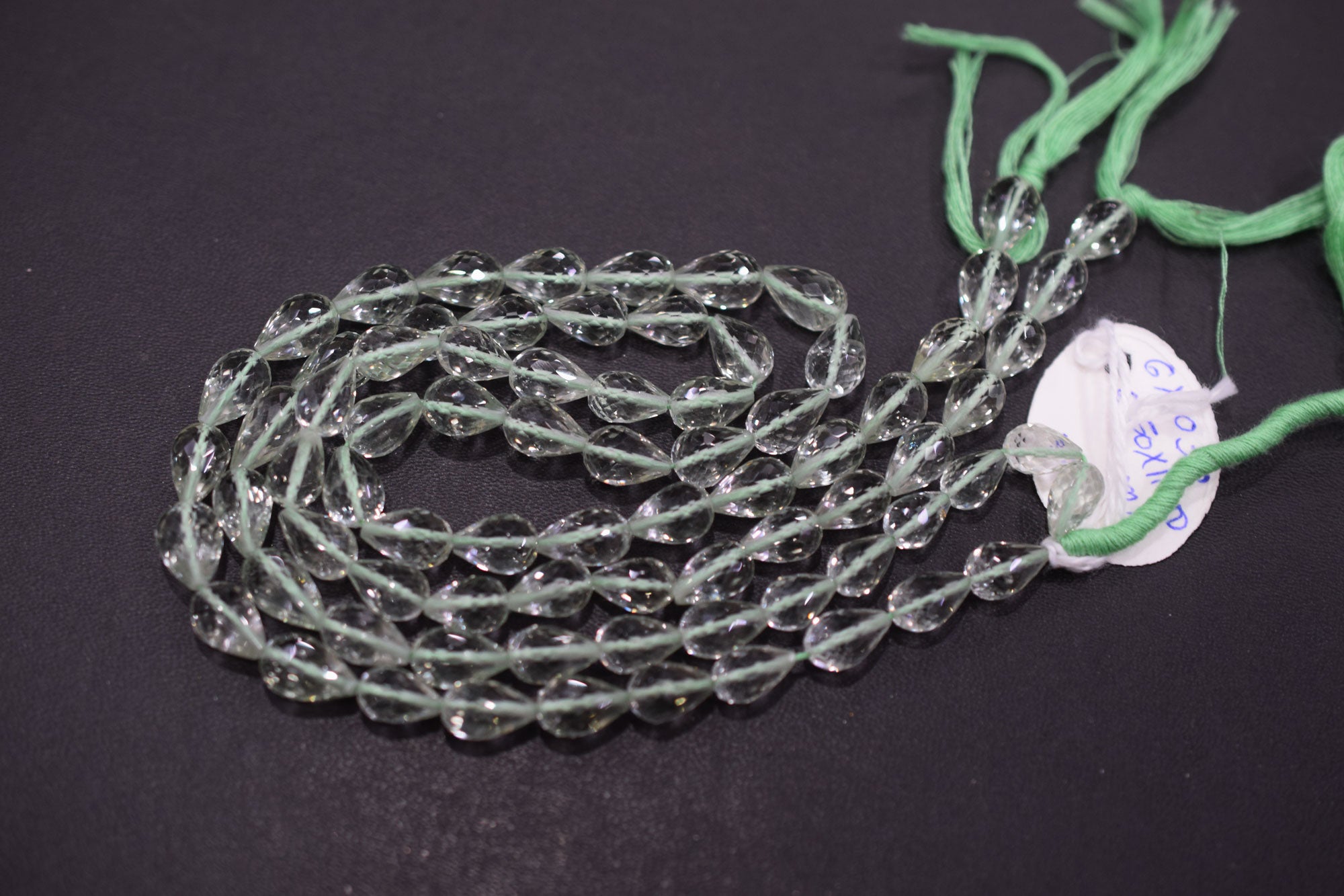 Natural Green Amethyst Straight Drill Tear Drops Shape Beads , Sold By Strand , 6x10 - 7.50x13 mm , 15", 19855