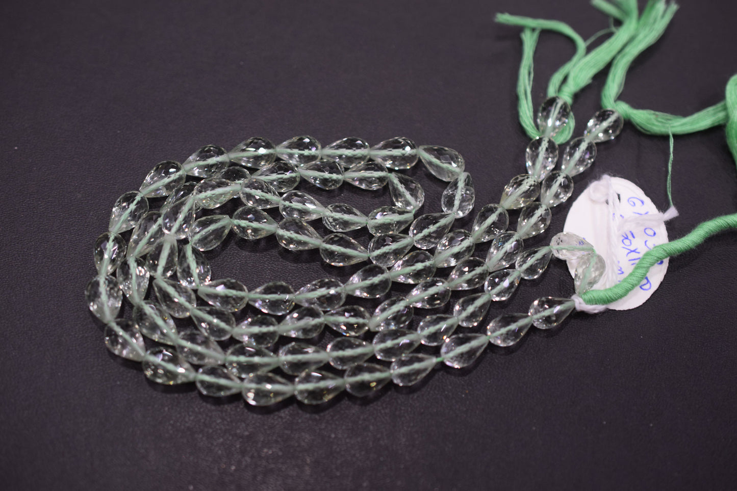 Natural Green Amethyst Straight Drill Tear Drops Shape Beads , Sold By Strand , 6x10 - 7.50x13 mm , 15", 19855