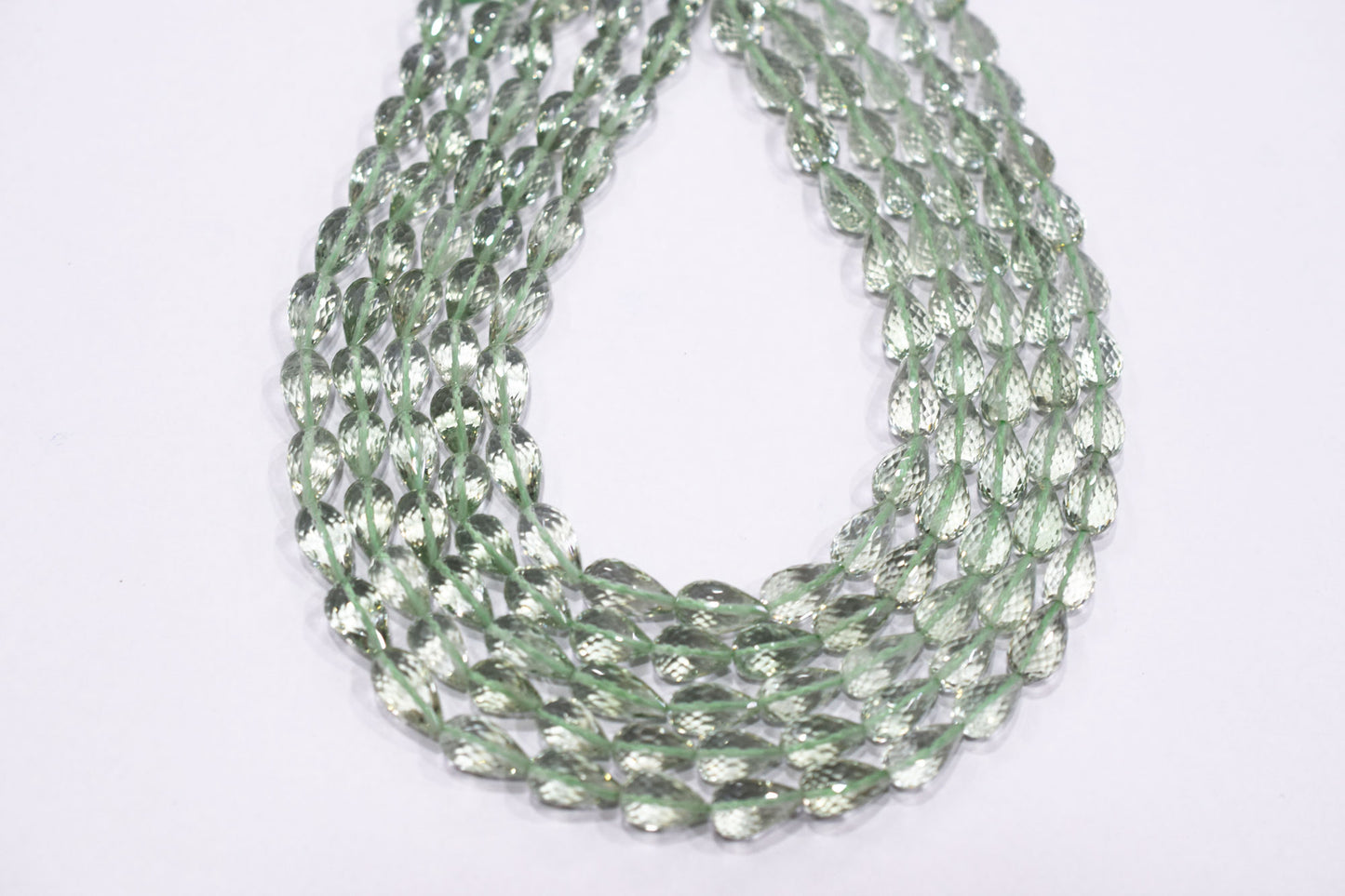 Natural Green Amethyst Straight Drill Tear Drops Shape Beads , Sold By Strand , 6x10 - 7.50x13 mm , 15", 19855
