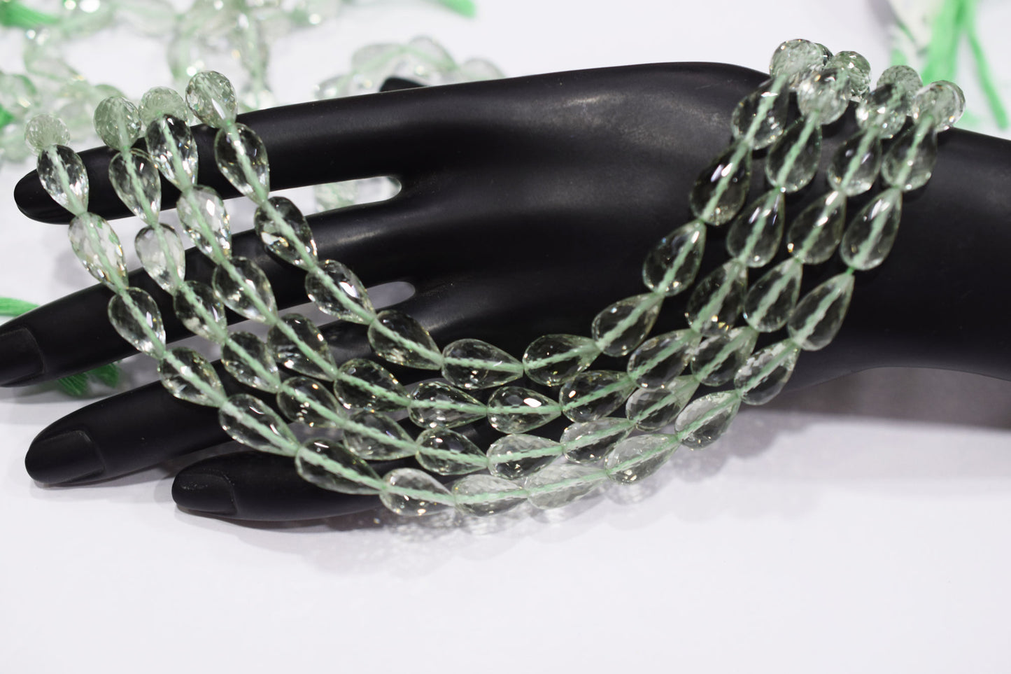 Natural Green Amethyst Straight Drill Tear Drops Shape Beads , Sold By Strand , 6x10 - 7.50x13 mm , 15", 19855