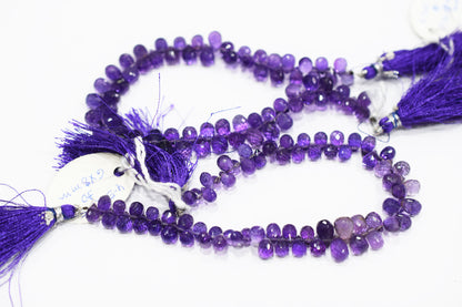 Natural Amethyst Side Drill Tear Drops Shape Beads , Sold By Strand , 5x6.50 - 7x12 mm , 8" , 19857