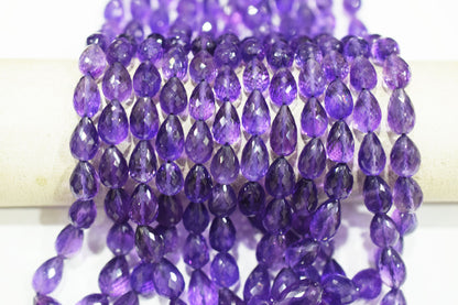 Natural Amethyst Straight Drill Tear Drops Shape Beads , Sold By Strand , 6x9 - 8.50x13 mm , 16" , 19860