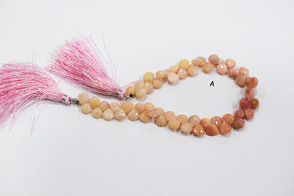 Natural Pink Opal Faceted Heart Shape Beads , Sold By Strand , 6.50x6.50 - 8x8 mm , 8" ,  19862