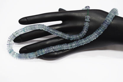 Natural Green Fluorite Smooth Heishi Tyre Shape Beads , Sold By Strand , 7 - 14 mm , 16" ,  19865