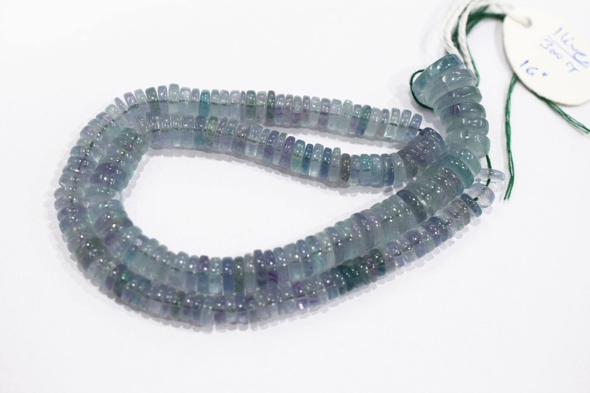Natural Green Fluorite Smooth Heishi Tyre Shape Beads , Sold By Strand , 7 - 14 mm , 16" ,  19865