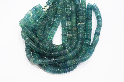 Natural Green Fluorite Smooth Heishi Tyre Shape Beads , Sold By Strand , 6.50 - 15 mm , 16" ,  19866