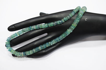 Natural Green Fluorite Smooth Heishi Tyre Shape Beads , Sold By Strand , 6.50 - 15 mm , 16" ,  19866