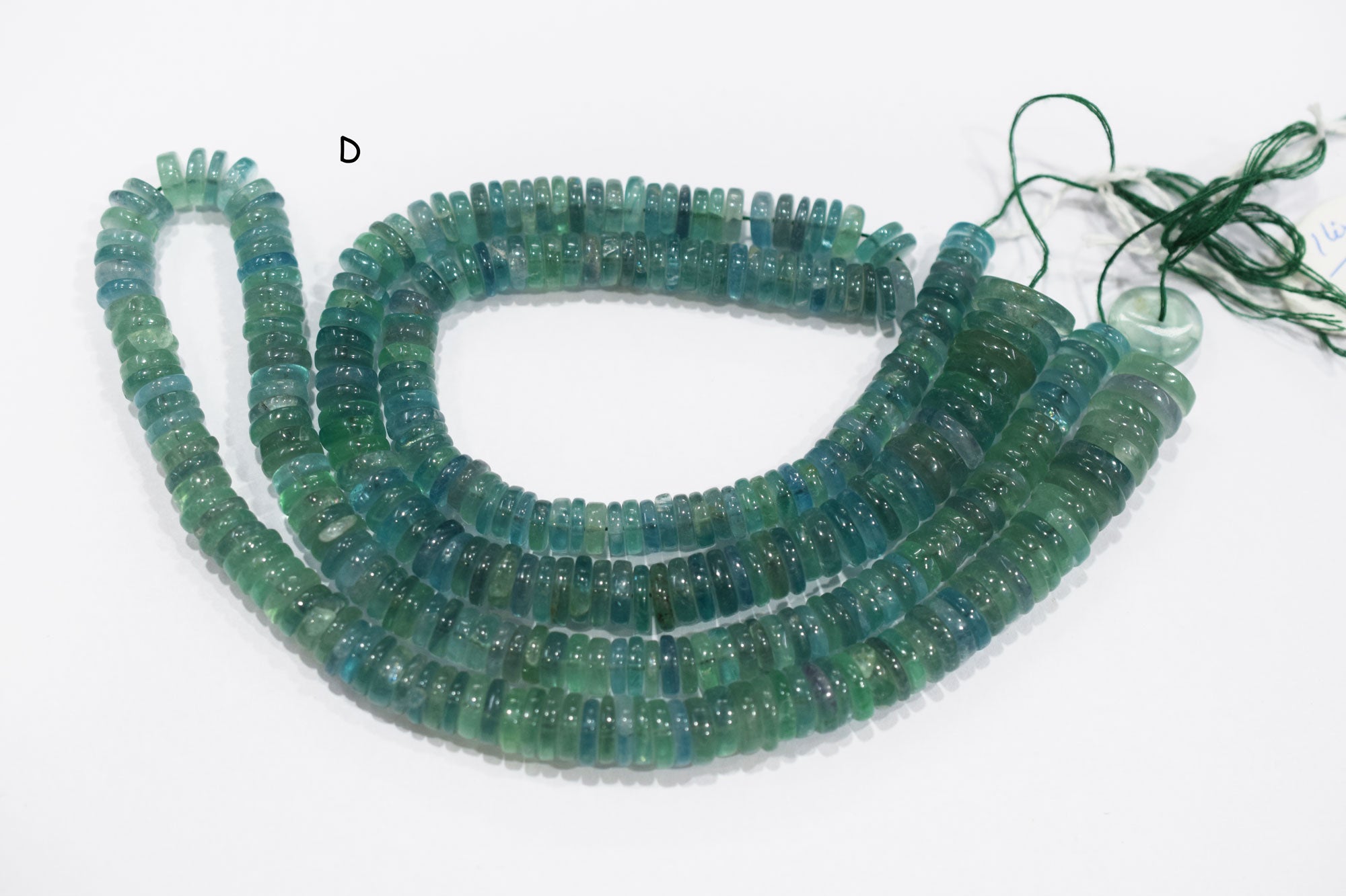 Natural Green Fluorite Smooth Heishi Tyre Shape Beads , Sold By Strand , 6.50 - 15 mm , 16" ,  19866