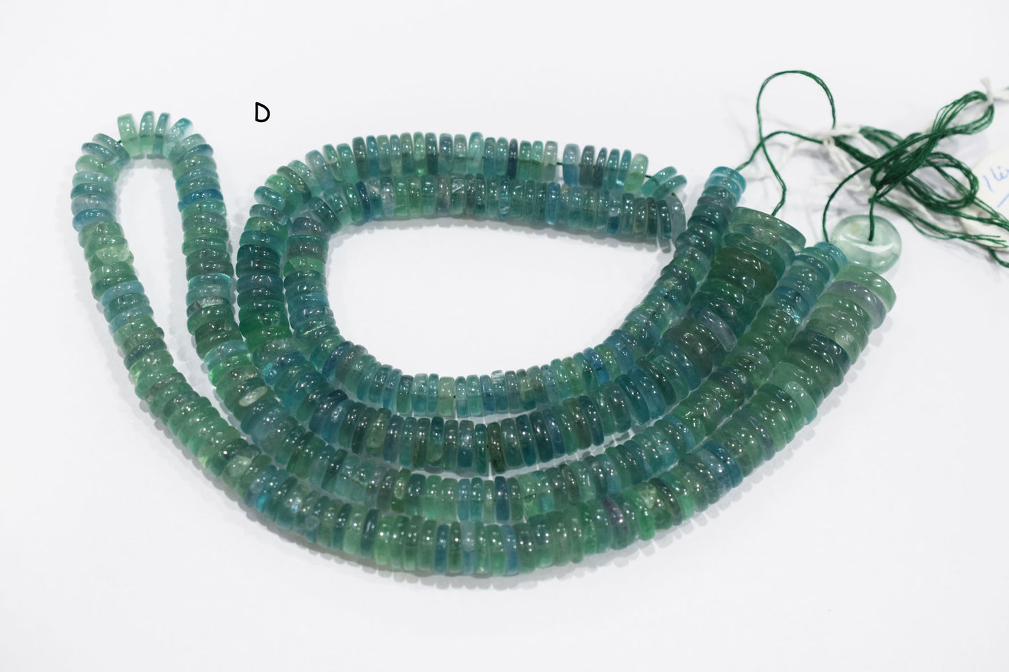 Natural Green Fluorite Smooth Heishi Tyre Shape Beads , Sold By Strand , 6.50 - 15 mm , 16" ,  19866