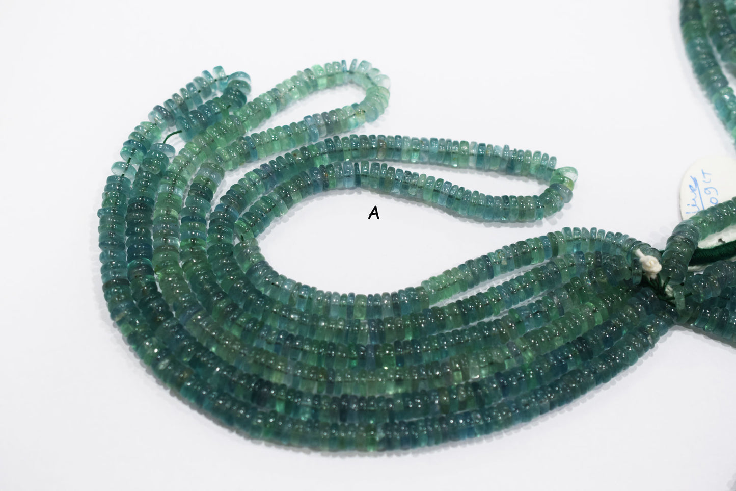 Natural Green Fluorite Smooth Heishi Tyre Shape Beads , Sold By Strand , 6.50 - 15 mm , 16" ,  19867
