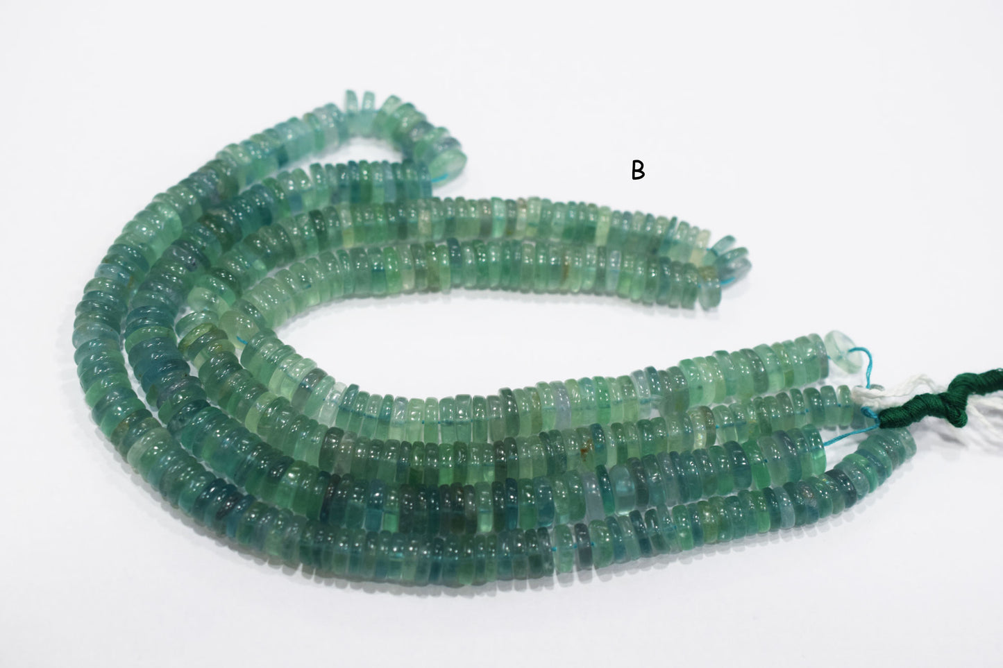 Natural Green Fluorite Smooth Heishi Tyre Shape Beads , Sold By Strand , 6.50 - 15 mm , 16" ,  19867