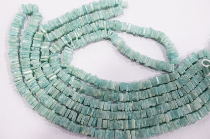 Amazonite Heishi Square Shape Beads , Sold By Strand ,  5.50x5.50 - 6.50x6.50 mm, 16", 19907