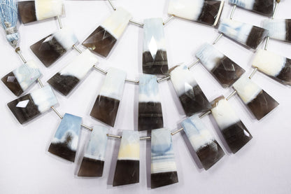 11 Pieces in a Strand Boulder Lace Opal Tapered Baguette Shape Beads ,  11x18 - 12x27 mm, 19908