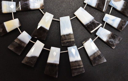 11 Pieces in a Strand Boulder Lace Opal Tapered Baguette Shape Beads ,  11x18 - 12x27 mm, 19908