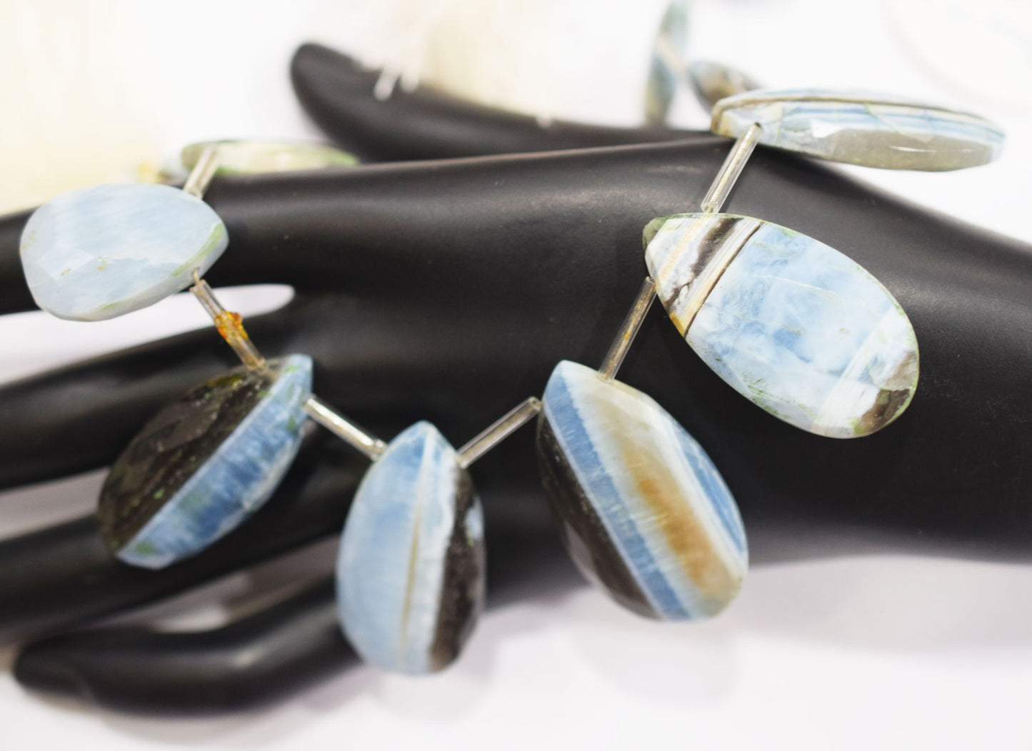 11 Pieces in a Strand Boulder Lace Opal Pear Shape Beads  , Sold By Strand , 13x20 - 21x35 mm , 19910