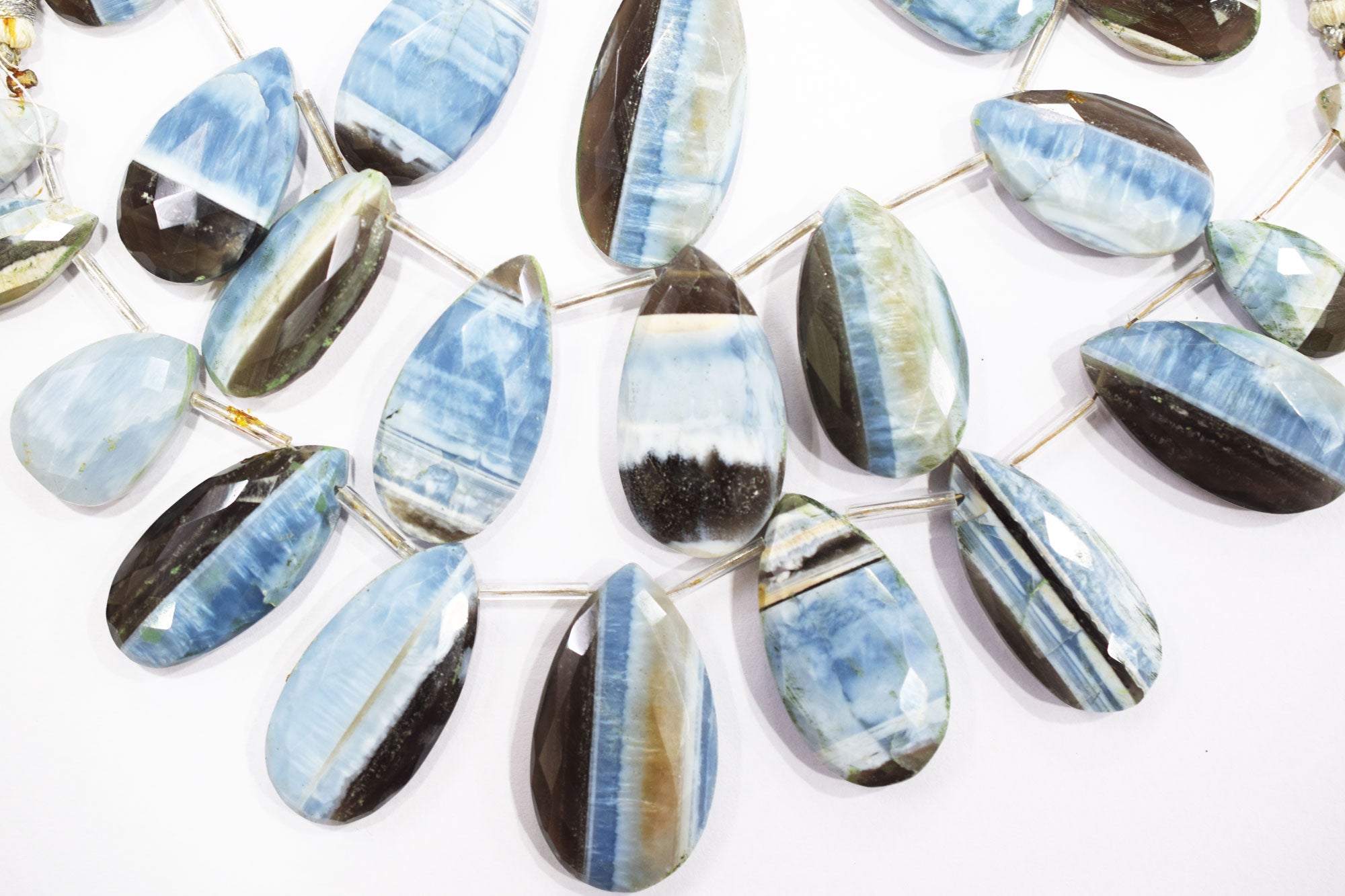 11 Pieces in a Strand Boulder Lace Opal Pear Shape Beads  , Sold By Strand , 13x20 - 21x35 mm , 19910