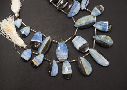 11 Pieces in a Strand Boulder Lace Opal Pear Shape Beads  , Sold By Strand , 13x20 - 21x35 mm , 19910