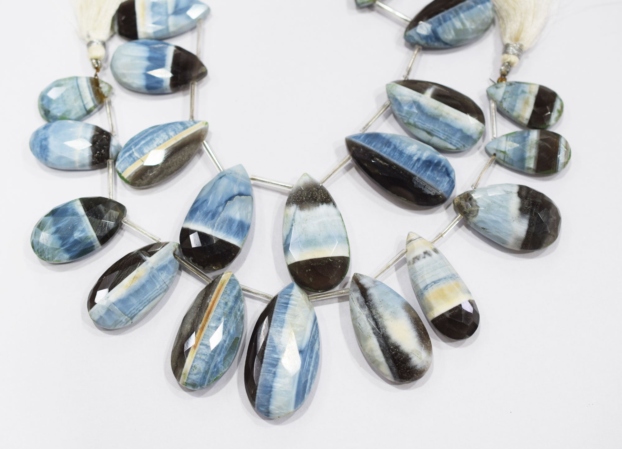 11 Pieces in a Strand Boulder Lace Opal Pear Shape Beads  , Sold By Strand , 12x20-21x36 mm , 19911
