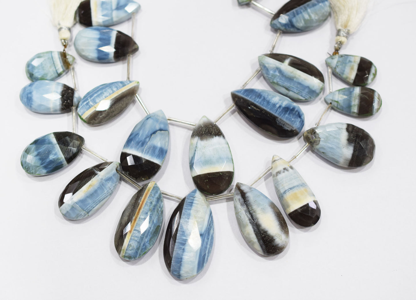 11 Pieces in a Strand Boulder Lace Opal Pear Shape Beads  , Sold By Strand , 12x20-21x36 mm , 19911