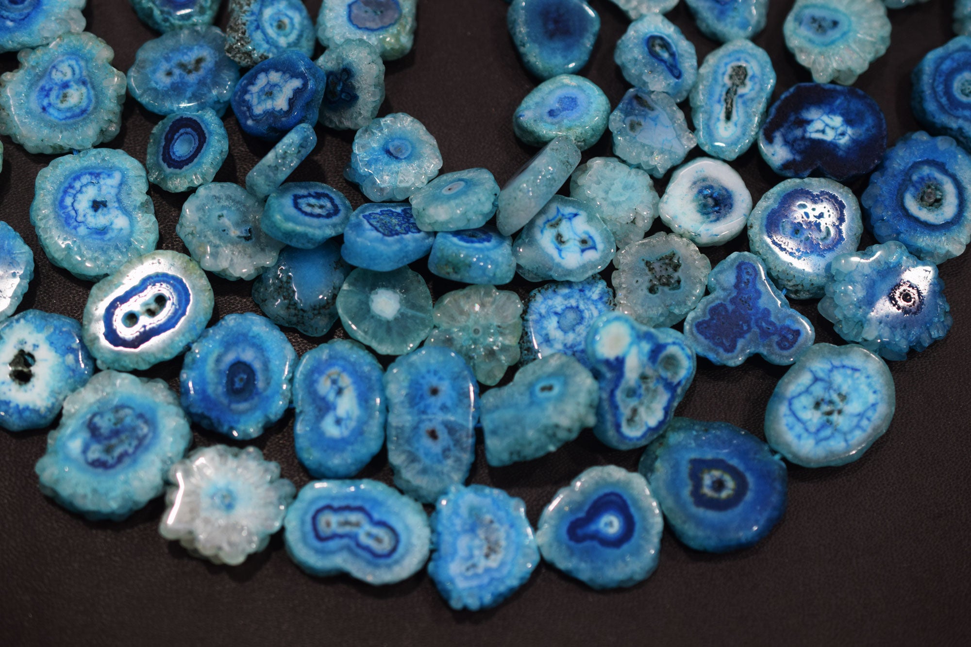 Sky Blue Color Druzy Smooth Beads , Sold By Strand , 13x16 - 17x20 mm , 13" ,  19918