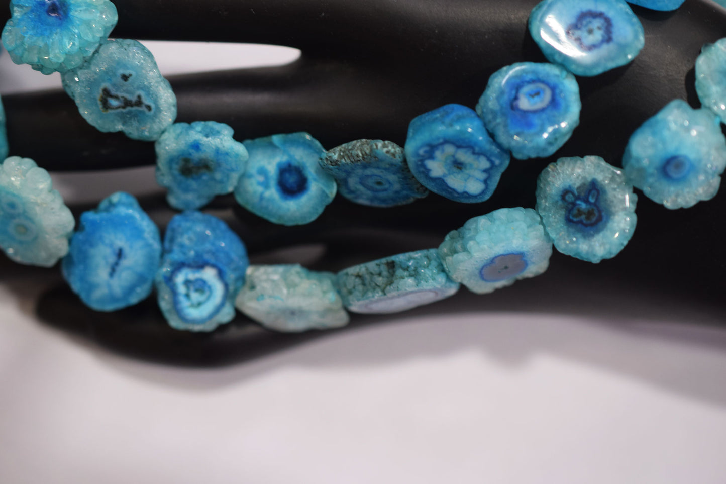 Sky Blue Color Druzy Smooth Beads , Sold By Strand , 13x16 - 17x20 mm , 13" ,  19918