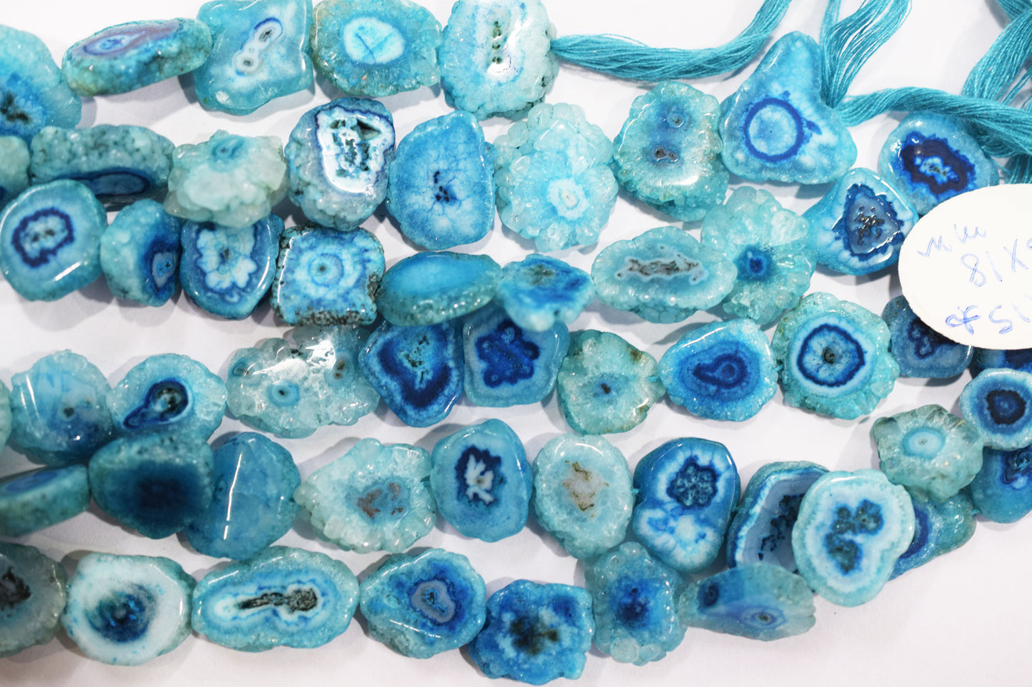 Sky Blue Color Druzy Smooth Beads , Sold By Strand , 13x16 - 17x20 mm , 13" ,  19918