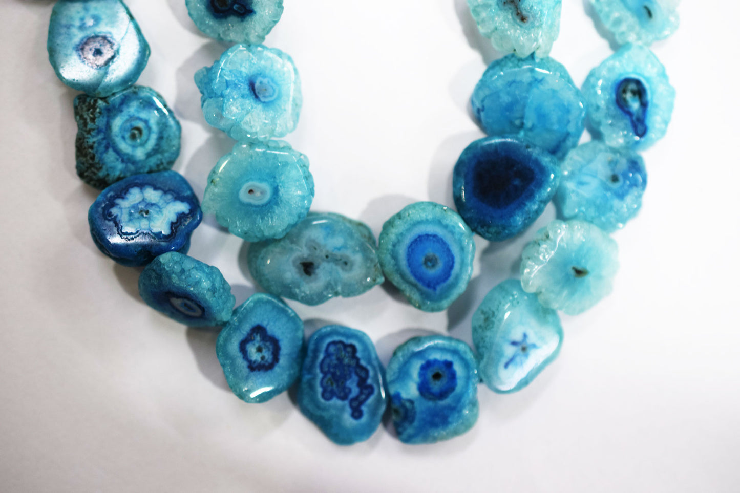 Sky Blue Color Druzy Smooth Beads , Sold By Strand , 13x16 - 17x20 mm , 13" ,  19918