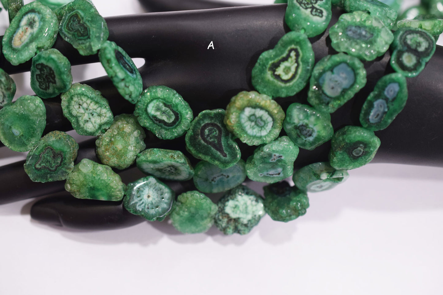 Green Color Druzy Nuggets Shape Beads , Sold By Strand , 12x14 - 21x22 mm , 13" ,  19920