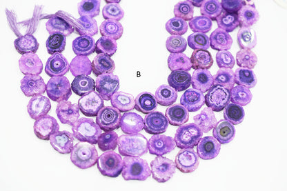 Purple Color Druzy Nuggets Shape Beads , Sold By Strand , 15x17 - 22x27 mm , 14" ,  19922