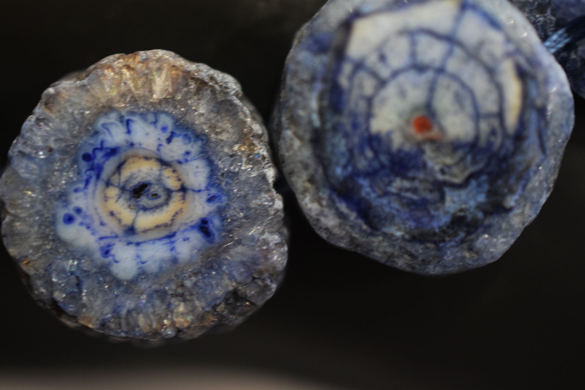 Iolite Color Druzy Nuggets Shape Beads  , Sold By Strand , 14x15 - 18x21 mm , 13" ,  19924